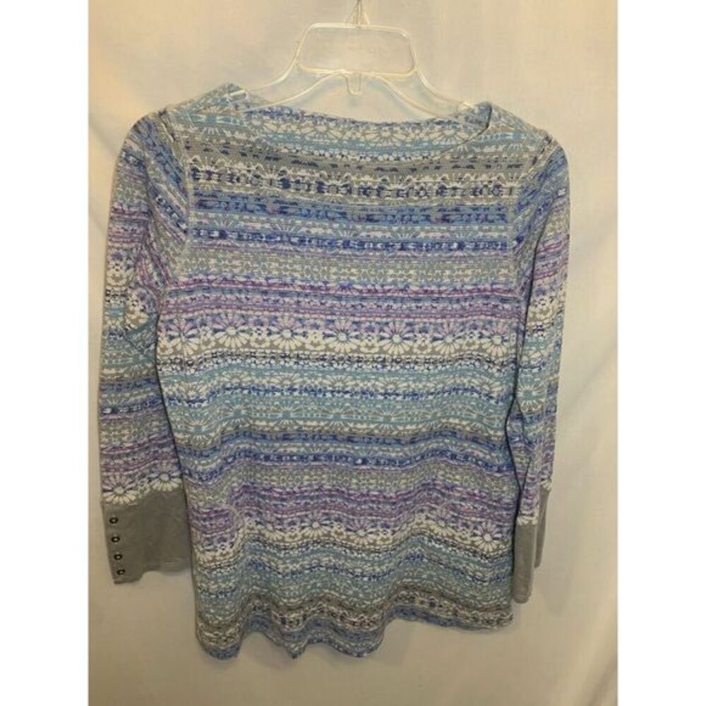 J. JILL Shirt Thermal Waffle Knit Long Sleeve Top Womens Size S Extended Cuff